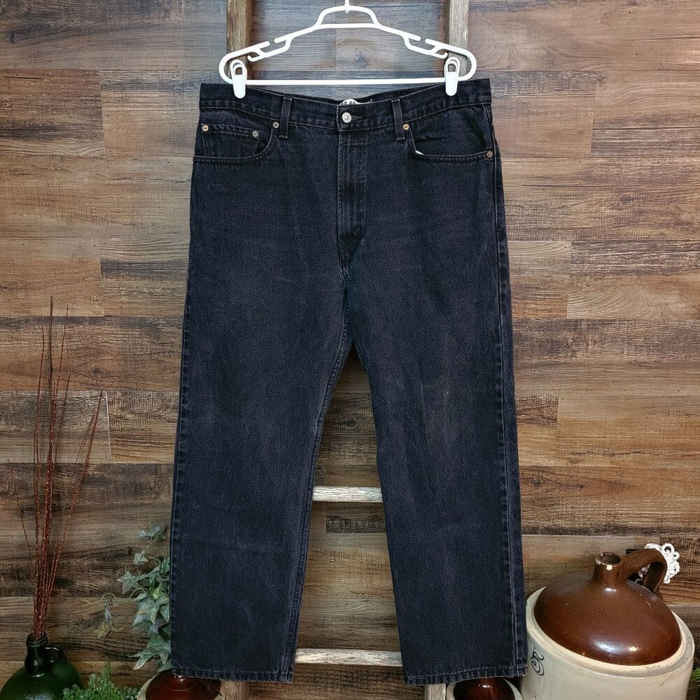 Vintage Levi's Jeans Mens 38x30 Black 505 Regular Fit Y2K Cotton Denim Western - Picture 2 of 12